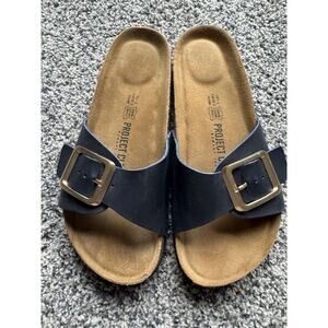 Project Cloud Women Leather Sandals Blue Size 7.5 Comfort